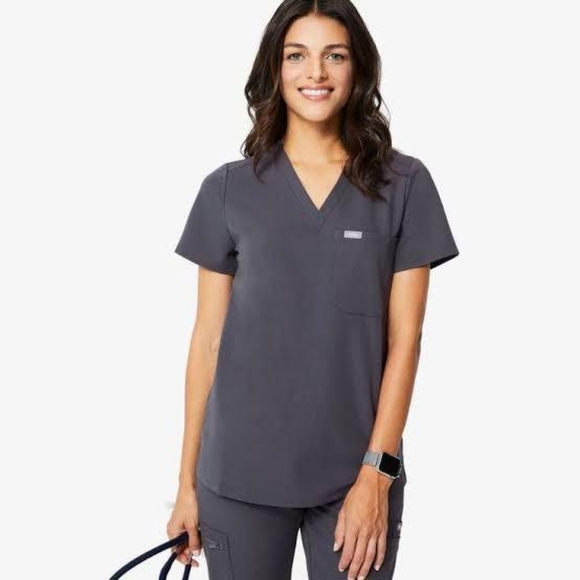 Figs Charcoal Catarina Scrub Top - Picture 1 of 2